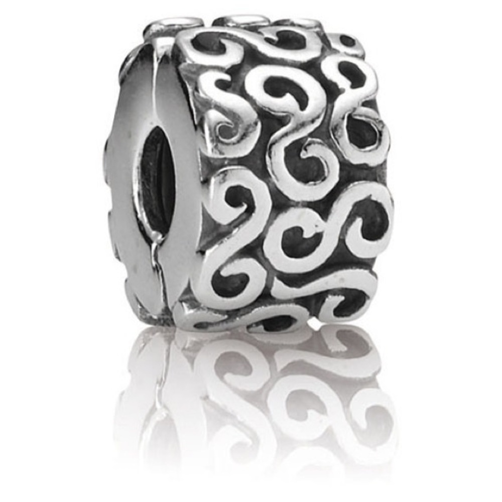 Pandora S Clip Charm (Retired) Sterling Silver Swirl Pattern